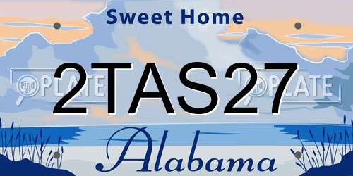 2TAS27 Alabama License Plate