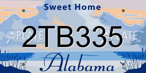 2TB335 Alabama License Plate