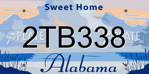 2TB338 Alabama License Plate