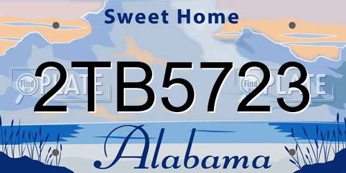 2TB5723 Alabama License Plate