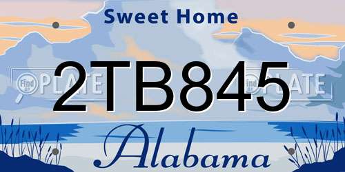 2TB845 Alabama License Plate