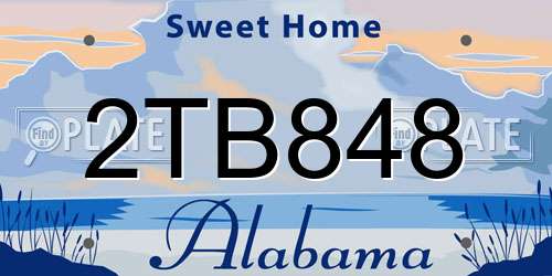 2TB848 Alabama License Plate