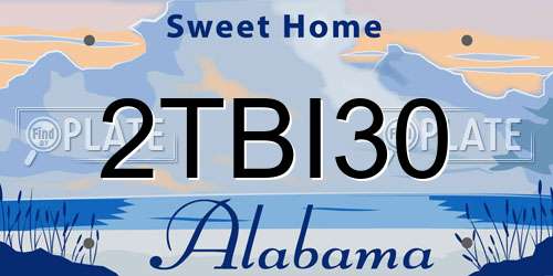 2TBI30 Alabama License Plate