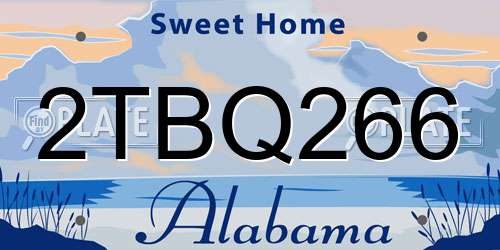 2TBQ266 Alabama License Plate