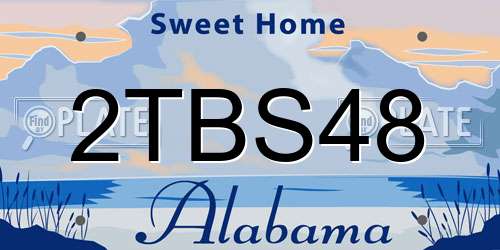 2TBS48 Alabama License Plate