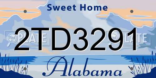 2TD3291 Alabama License Plate