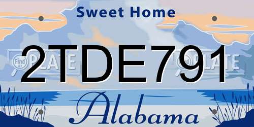 2TDE791 Alabama License Plate