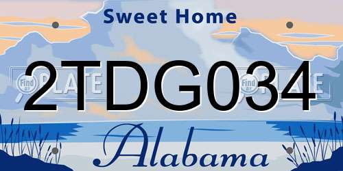 2TDG034 Alabama License Plate