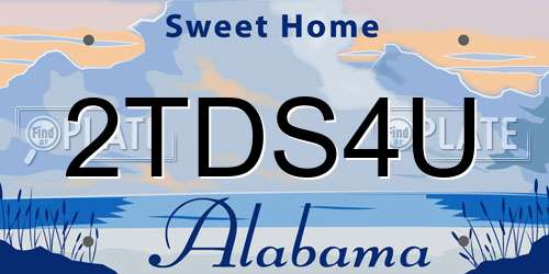 2TDS4U Alabama License Plate
