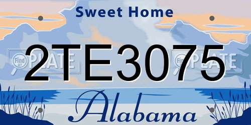 2TE3075 Alabama License Plate