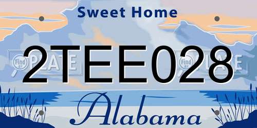 2TEE028 Alabama License Plate