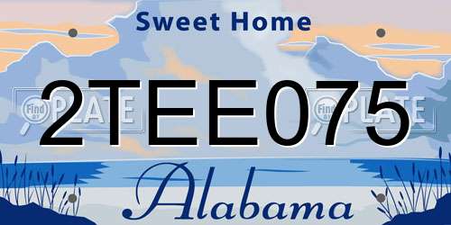 2TEE075 Alabama License Plate