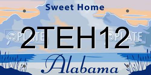 2TEH12 Alabama License Plate