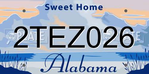 2TEZ026 Alabama License Plate