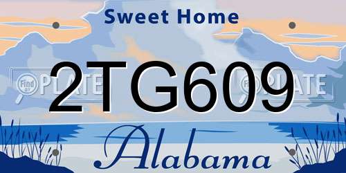 2TG609 Alabama License Plate
