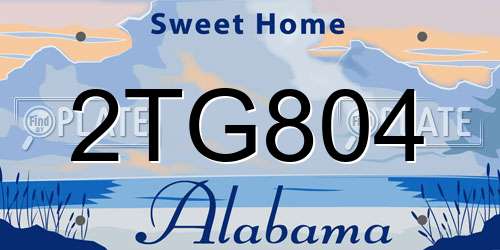 2TG804 Alabama License Plate