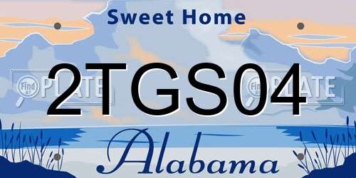 2TGS04 Alabama License Plate