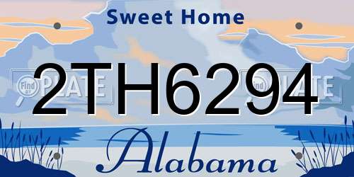 2TH6294 Alabama License Plate