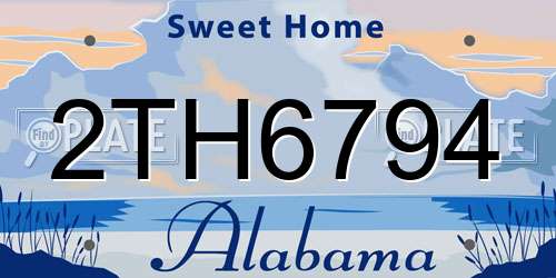 2TH6794 Alabama License Plate