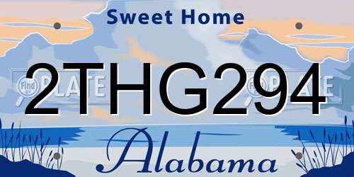 2THG294 Alabama License Plate
