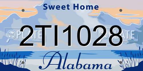 2TI1028 Alabama License Plate