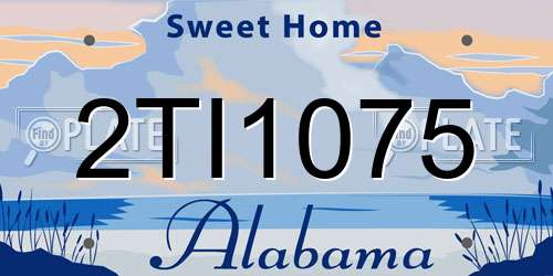 2TI1075 Alabama License Plate