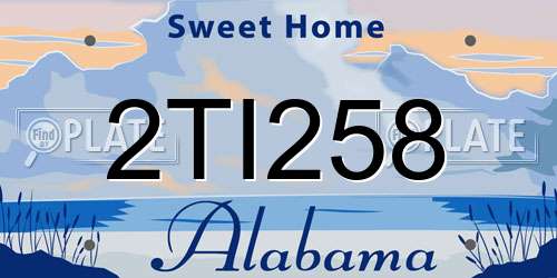 2TI258 Alabama License Plate