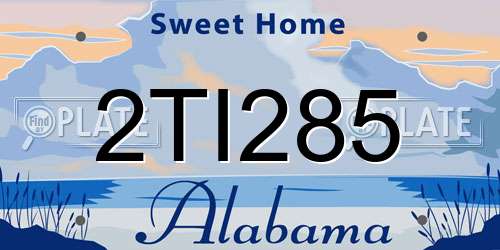 2TI285 Alabama License Plate