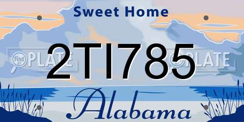 2TI785 Alabama License Plate
