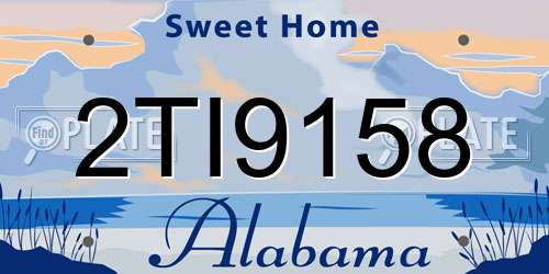 2TI9158 Alabama License Plate