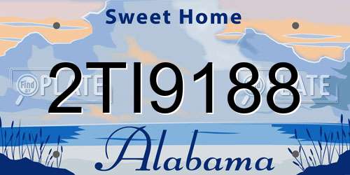 2TI9188 Alabama License Plate