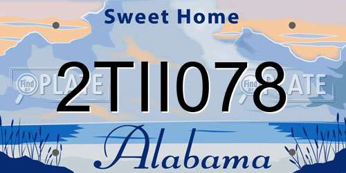 2TII078 Alabama License Plate