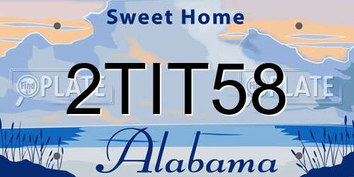 2TIT58 Alabama License Plate
