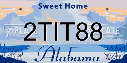 2TIT88 Alabama License Plate