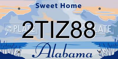 2TIZ88 Alabama License Plate
