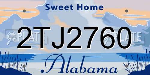 2TJ2760 Alabama License Plate