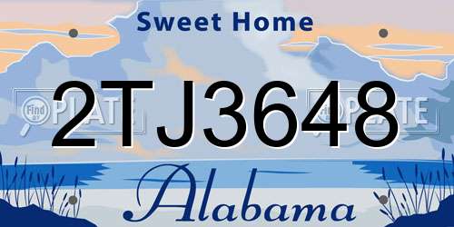 2TJ3648 Alabama License Plate
