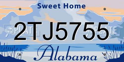 2TJ5755 Alabama License Plate