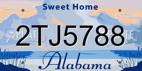2TJ5788 Alabama License Plate