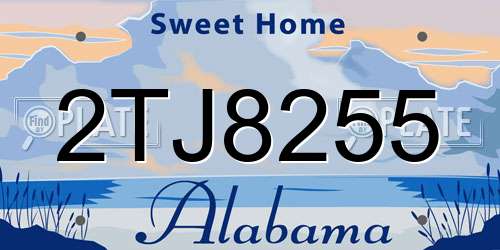 2TJ8255 Alabama License Plate