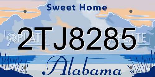 2TJ8285 Alabama License Plate