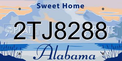 2TJ8288 Alabama License Plate
