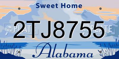 2TJ8755 Alabama License Plate