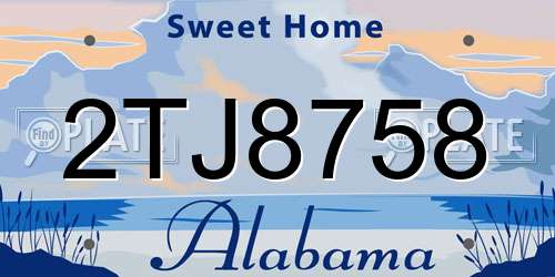 2TJ8758 Alabama License Plate