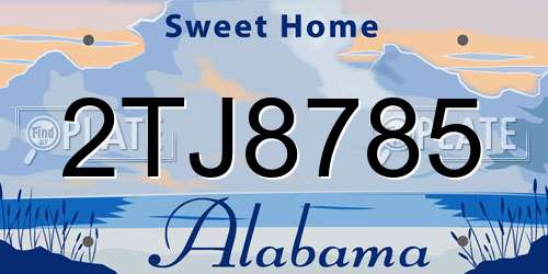 2TJ8785 Alabama License Plate