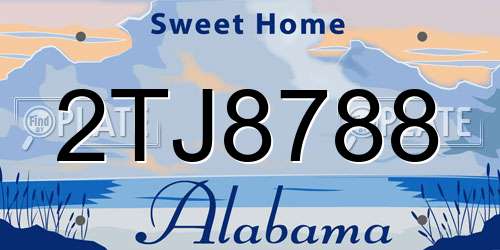 2TJ8788 Alabama License Plate