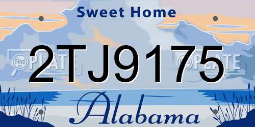 2TJ9175 Alabama License Plate
