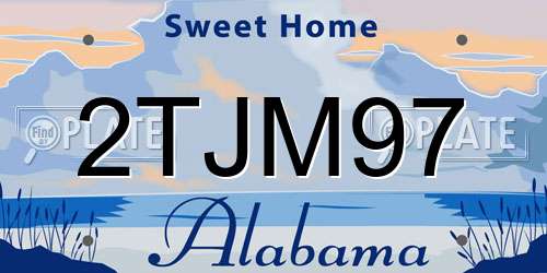 2TJM97 Alabama License Plate
