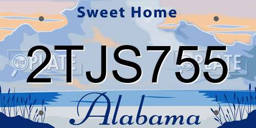 2TJS755 Alabama License Plate