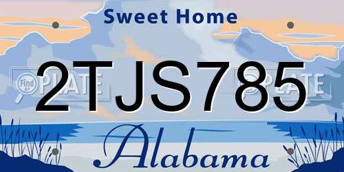 2TJS785 Alabama License Plate
